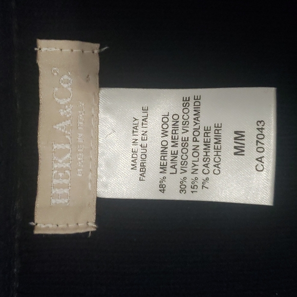 Hello & Co Made in Italy Merino Wool women's open sweater with front pockets - Picture 3 of 5